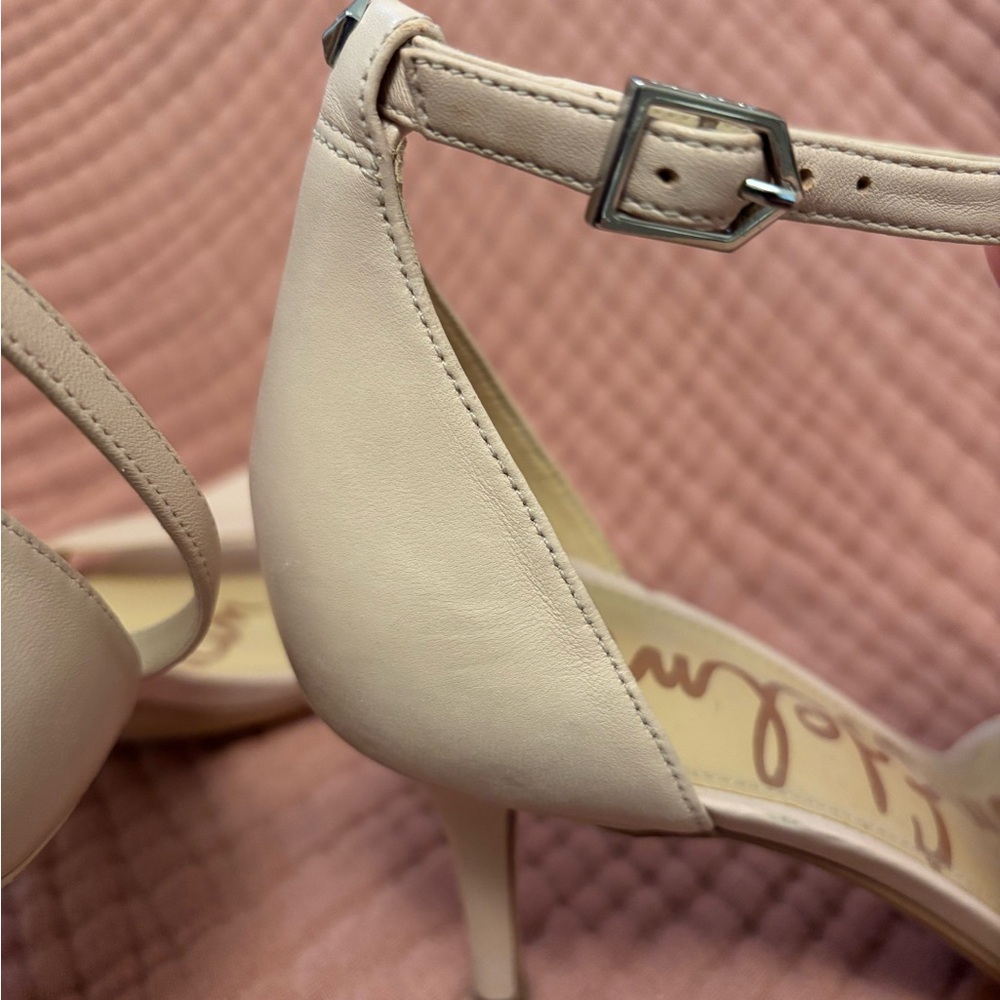 Sam Edelman Patti Nude Leather Ankle Strap Sandals Size 9 - Picture 10 of 12